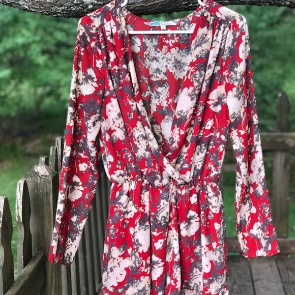 Free People Pants - Cecico Floral Print Romper in Red, Size L